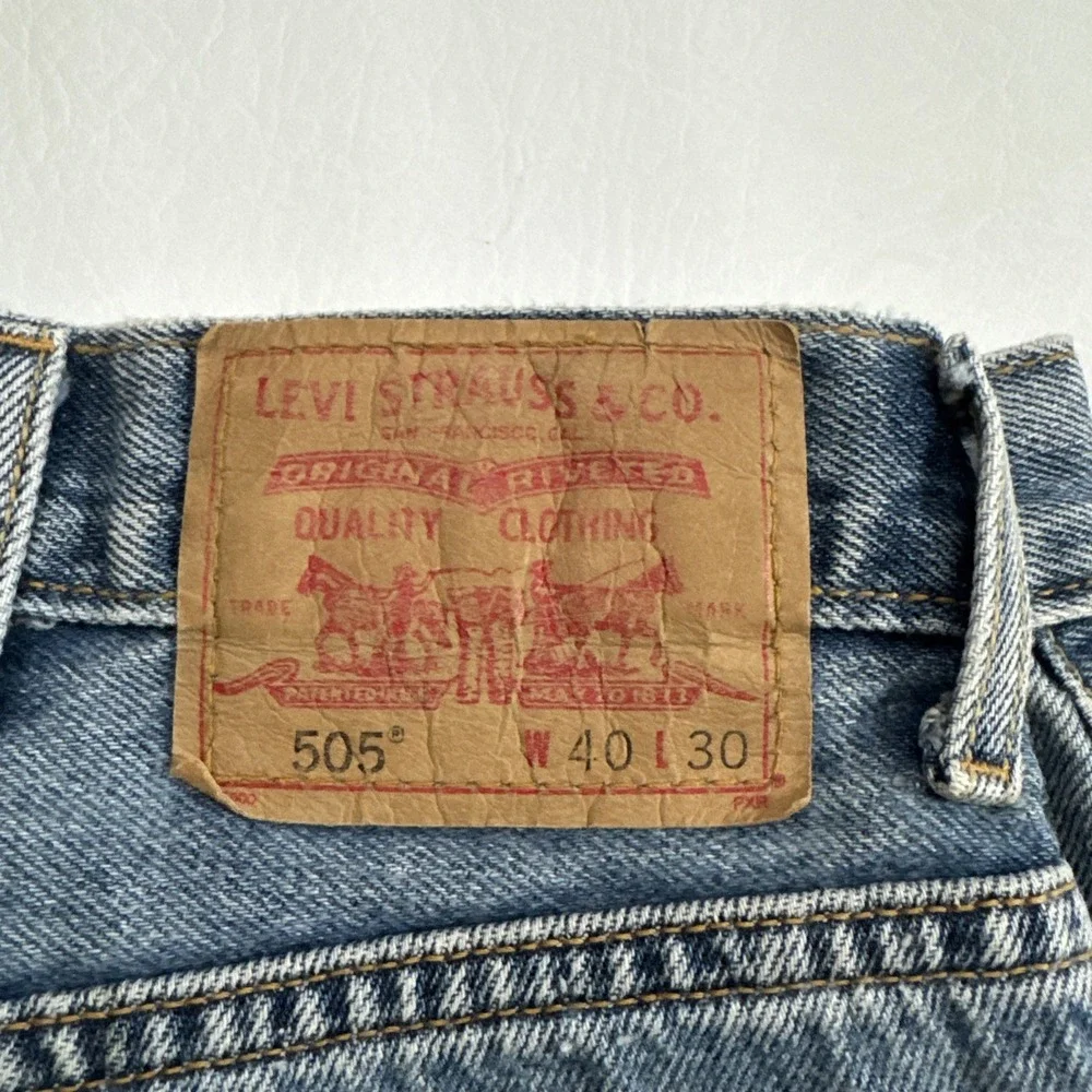 Levi's 505 Jeans Mens 40x30 Blue Relaxed Fit Denim Baggy Y2K Vintage -Fits 39x30